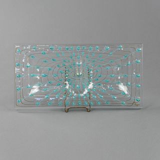 Mid-Century Modern Higgins Art Glass Tray