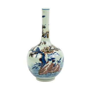 Chinese Blue and Red Porcelain Bottle Vase