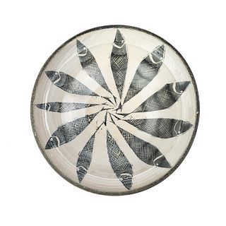 Michael Simon Salt Glazed Pottery Fish Motif Bowl 