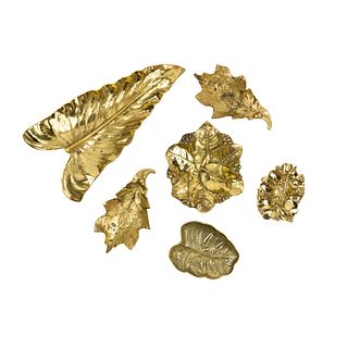 Brass Leaf Trinket Dishes Incl. Virginia Metalcrafters 