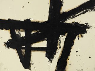 Franz Kline Untitled Oil on Paper Painting
