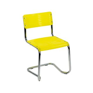 Modern Yellow Plastic and Chrome Cantilever Chair