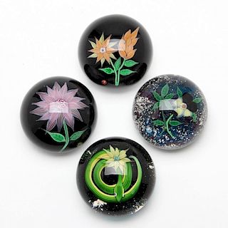 Baccarat, Four Botanical Paperweights