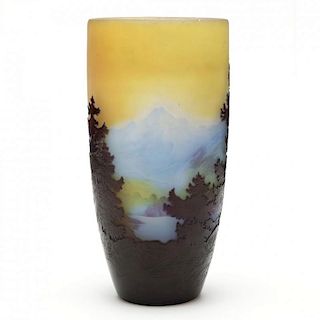 Galle, Cameo Landscape Vase