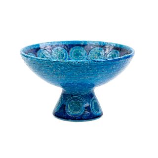 Aldo Londi Bitossi Rimini Blu Footed Pedestal Bowl 