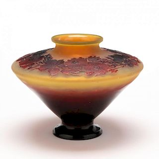 Galle, Poppy Cameo Glass Vase