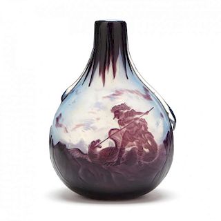 Louis Damon, Cameo Bottle Vase of Saint George Slaying the Dragon