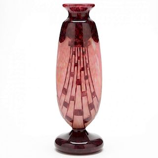 La Verre Francais, "Collie" Cameo Glass Vase