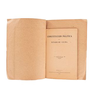 Constitución Política del Estado de Colima. México: Imprenta de la Secretaría de Gobernación, 1919.