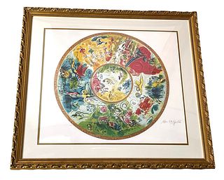 MARC CHAGALL Signed Lithograph Titled " Paris Opera Ceiling" 