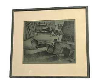 Signed TODROS GELLAR Lithograph Titled "Lullaby" 