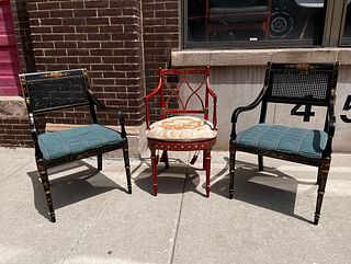 Collection Three Chinoiserie Chairs