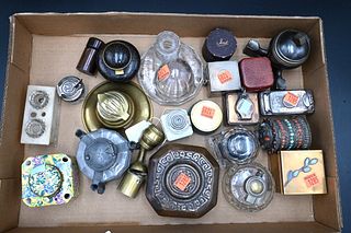 Collection of Inkwells, to include Tiffany & Company bronze, travel inkwells, glass, silver, copper, etc.