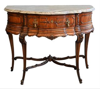 Louis XV Style Server, having marble top, height 34 1/2 inches, top 19" x 43".