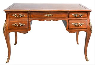 Karges Louis XV Style Burl Desk, having shaped top, height 29 1/2 inches, top 24" x 46".