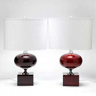 Philippe Barbier, Pair of Table Lamps
