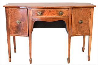 George IV Style Mahogany Sideboard, having one drawer and two doors on square tapered legs, height 36 inches, top 22" x 54".