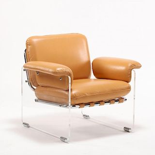 Pace Collection, "Argenta" Lucite Floating Club Chair
