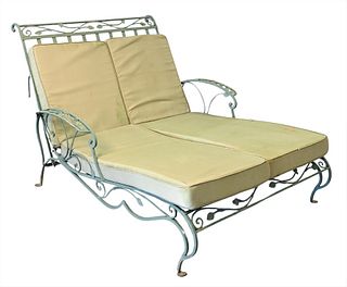 Double Iron Lounge, along with cushions, length 76 inches, width 49 inches.