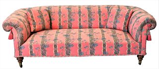 Custom Upholstered Sofa, attributed to George Smith, having rolled arms, height 26 inches, length 75 inches.
