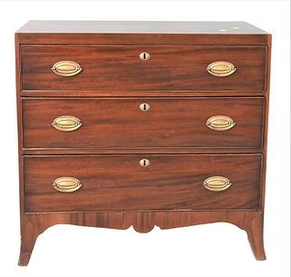 George IV Mahogany Bachelor's Chest, with banded inlaid top, 19th century, height 32 inches, top 16" x 33".