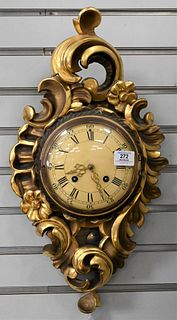 Westerstrand Giltwood Clock, in scroll form, height 23 inches.