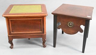 Two George IV Mahogany Commodes, one with leather top, height 18 inches, top 17" x 20".