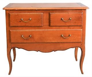Louis XV Style Fruitwood Commode, two over two drawer, height 34 1/2 inches, top 19 1/2" x 41".