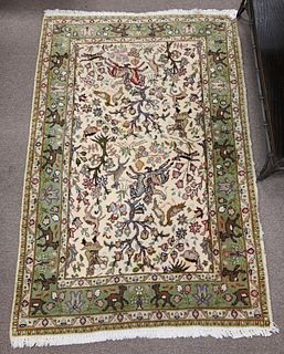 Oriental Scatter Rug, having animal and hunter, 3' x 4' 10".
