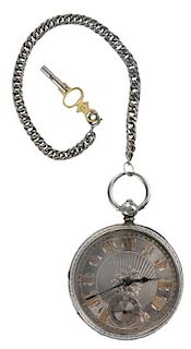 English Silver Key-Wind Watch