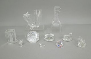 Group of (10) Crystal Paperweights and Figures.