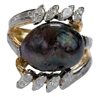 Black South Sea Tahitian Pearl Ring