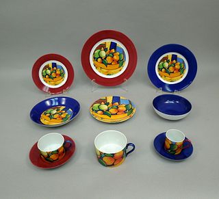 Jammet Seignolles Limoges Mangue Porcelain Dinnerware, 119 Pieces.