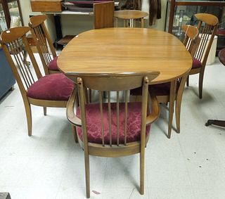 Mid 20th C. Walnut Dining Table and 6 chairs.