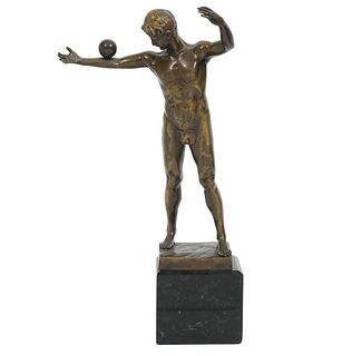 Victor Bugler Bronze Naked Man Balancing a Ball