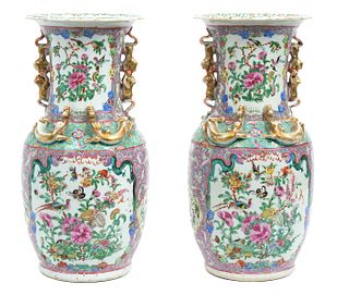 Pr. Chinese Famille Rose Porcelain Vases
