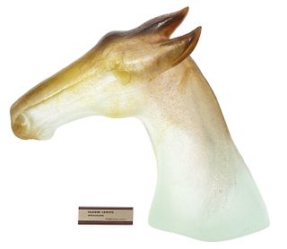 Daum Pate de Verre Glass Appaloosa Horse Head