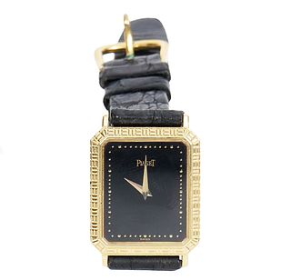 Piaget Quartz 18K YG Black Dress Wristwatch