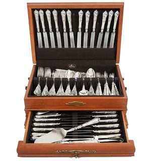 113 Pcs. French Silver Flatware in Wood Chest