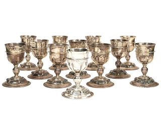 12 Mexican Sterling 175 T.O. Goblets / Chalices