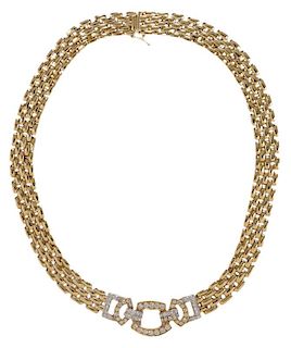 14 Karat Gold and Diamond Necklace