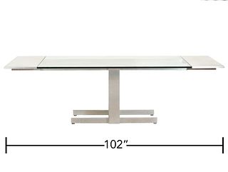 Vladimir Kagan Aluminum & Glass Extension Table