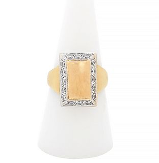 Contemporary Italian 18K YG Diamond Ring