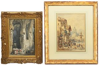 2 Samuel Prout Framed Watercolors