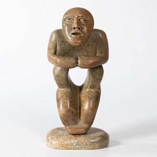 Inuit Soapstone Figural Sculpture of a Shaman