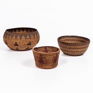 Three Californian Basketry Bowls