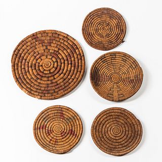 Five Hopi Second Mesa Coiled Wedding Trays