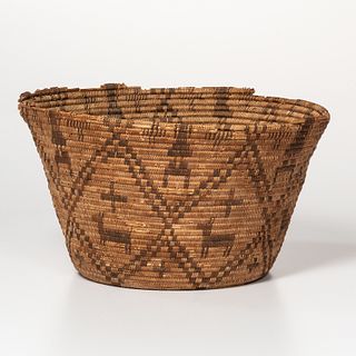 Apache Pictorial Coiled Basket