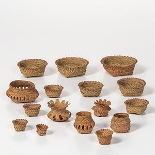 Collection of Miniature and Stacked Baskets