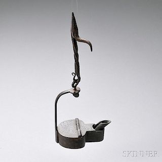 Miniature Wrought Iron Betty Lamp